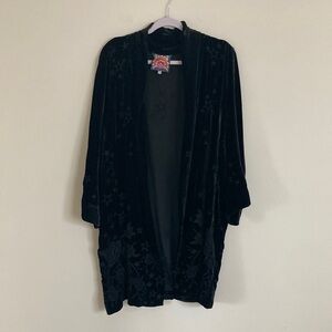 Johnny Was Black Velvety Duster